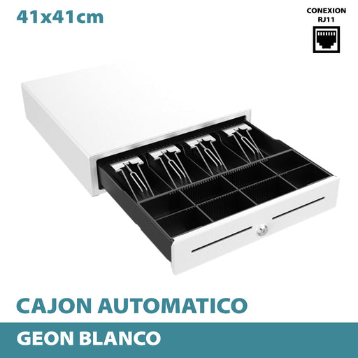 Cajón portamonedas automatico - electrico Geon Blanco (41 x 41 cm)