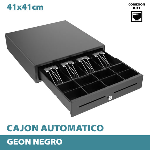 Cajón portamonedas automatico - electrico Geon Negro (41 x 41 cm)