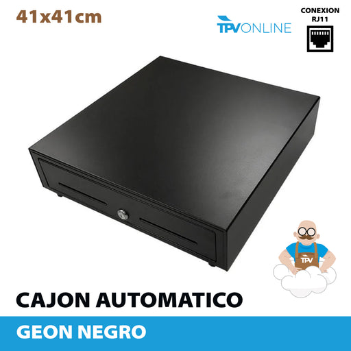 Cajón portamonedas automatico - electrico Geon Negro (41 x 41 cm) para TPVONLINE