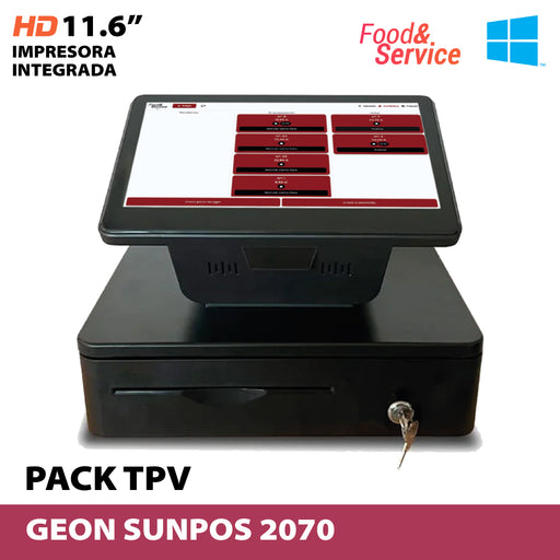 Pack TPV Geon sunpos-2070 con configuración específica para Food&Service