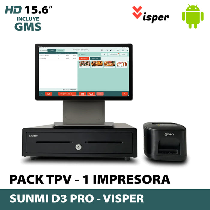 Pack TPV D3 Pro nueva apertura Visper incluye configuración específica de Visper