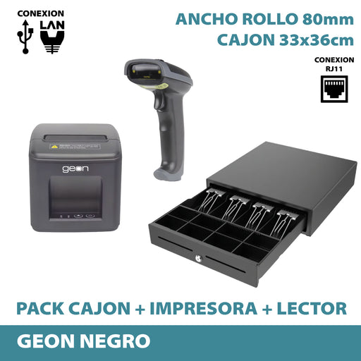 Pack Cajon + Impresora + Lector Laser 2D Geon