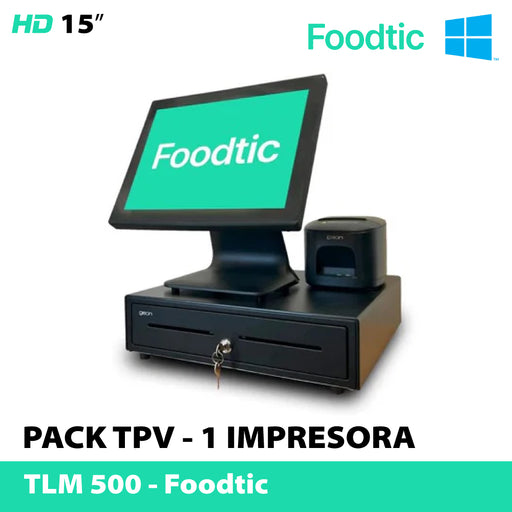 Pack TLM: TLM500/Impresora térmica de tickets/Cajón portamonedas automático · FOODTIC