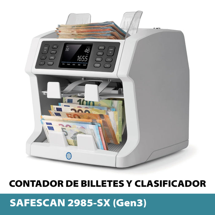 Safescan 2985-SX (Gen3) Contador de billetes y clasificador