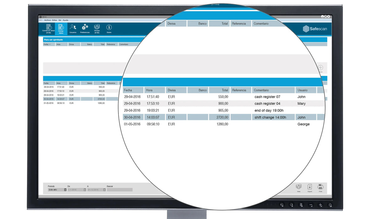 SAFESCAN MCS Software para el conteo